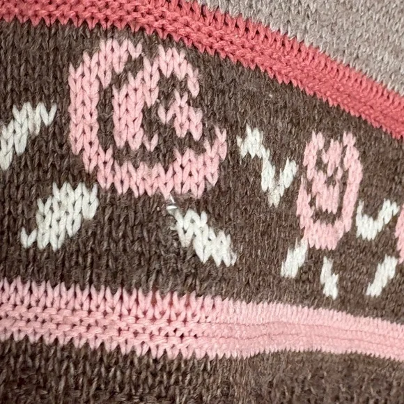 Cottagecore Coquette Floral Fair Isle Vintage Knit Sweater Romantic - Picture 10 of 10